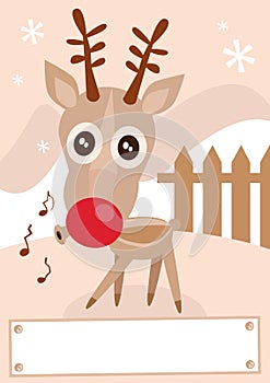 Reindeer holiday season vector illustration.