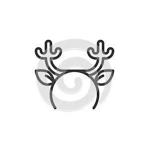 Reindeer horns mask line icon