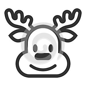 Reindeer icon Isolated on white background. Christmas and holidays symbol