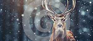 A reindeer in the jungle. Dramatic scene. Generative Ai