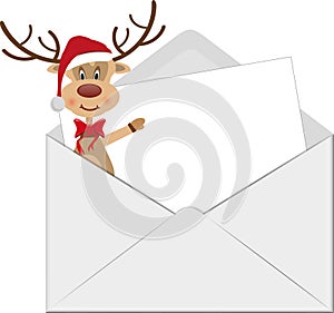 Reindeer and letter envelope