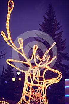 Reindeer light bulb in Christmas