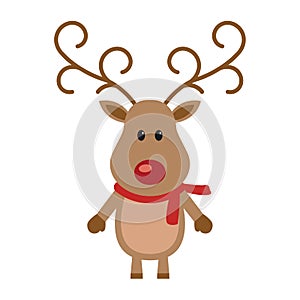 Reindeer red nose with scarf