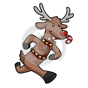 Reindeer running with candy in your mouth