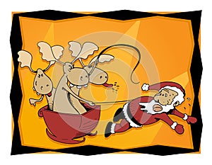 Reindeer and Santa