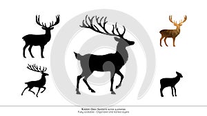 Reindeer Silhouette - Reindeer vector illustraion.