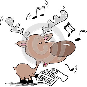 Reindeer singing christmas song