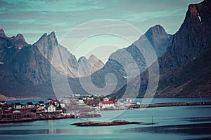 Reine fishing village on Lofoten islands, Nordland. Norway