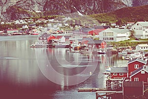 Reine fishing village on Lofoten islands, Nordland. Norway