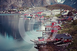 Reine fishing village on Lofoten islands, Nordland. Norway