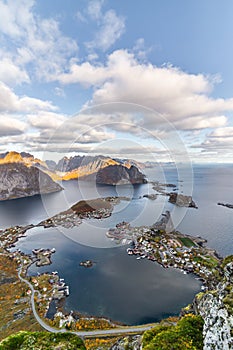 Reine Moskenes city lacated in Arctic Circle of Lofoten in Norway