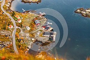 Reine Moskenes city lacated in Arctic Circle of Lofoten in Norway photo