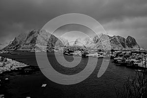 Reine, Norway - A beautiful village in the mountains of the Lofoten Islands