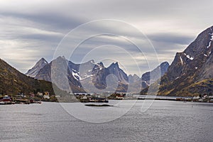 Reine village cove view, Lofoten Islands photo