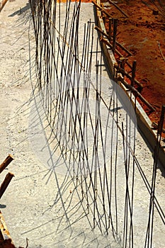 Reinforce iron cage in a construction site