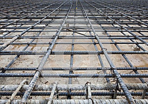 reinforce iron cage net for built buiilding floor in construction site