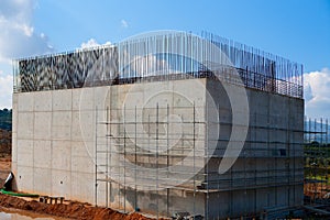 Reinforced concrete basement column for train bridge