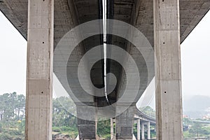 Reinforced concrete bridge over the river