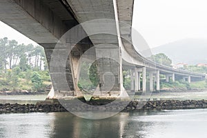 Reinforced concrete bridge over the river