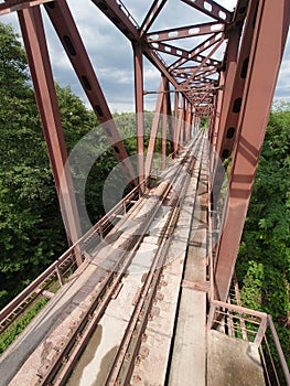 Reinforced concrete bridge for trains