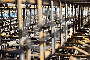 Reinforced concrete construction techniques, the photo of connecting the iron placed in the column.