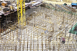 Reinforced concrete floor under building