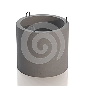 Reinforced concrete ring for a well. Concrete product. Blank for advertising. 3D illustration