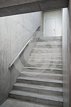 Reinforced concrete stairway inside the building