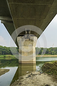 Reinforced concrete support for road bridge