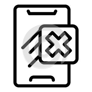 Reinforced phone glass icon outline vector. Mirror fortified screen protector