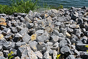 Reinforced stones of the bank