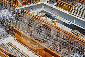 Reinforced work at the construction site