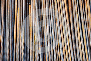 Reinforcement bars textured background. Metal reinforcements.