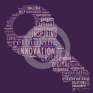 Reinvent and rethink innovation word cloud