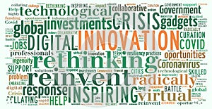 Reinvent and rethink innovation word cloud