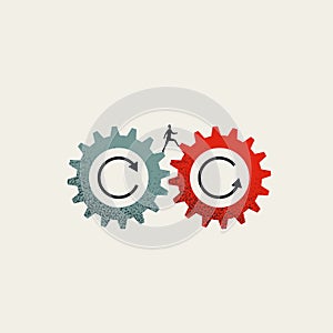 Reinventing yourself business vector concept. Symbol of new start, idea, opportunity. Minimal illustration