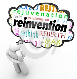 Reinvention Word Thought Cloud Thinker Planning Change