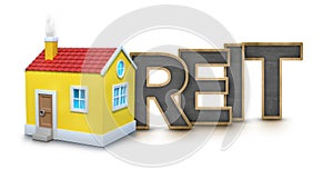 REIT text with 3d house