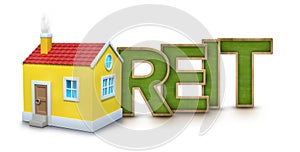 REIT text with 3d house