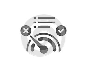 Reject bandwidth meter icon. No internet sign. Vector