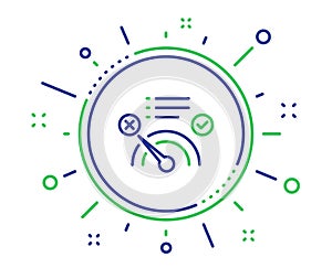 Reject bandwidth meter line icon. No internet sign. Vector