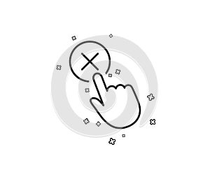 Reject click line icon. Decline button sign. Vector