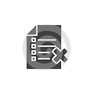 Reject document vector icon