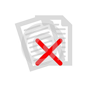 Reject form icon. refusal document icon. flat illustration of refuse document file vector icon. refuse document sign symbol
