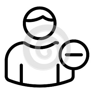 Reject friend request icon, outline style