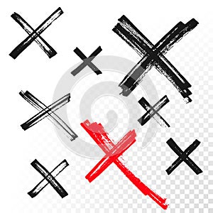 Reject mark criss cross sign crossed hand drawn vector icon photo