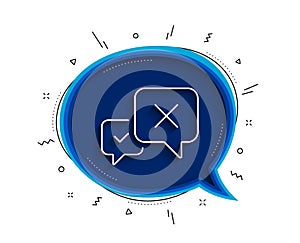 Reject message line icon. Decline chat sign. Vector