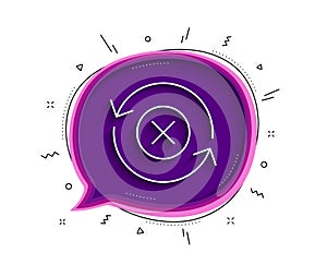 Reject refresh line icon. Decline update sign. Vector