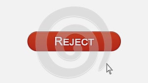 Reject web interface button clicked with mouse cursor, different color choice