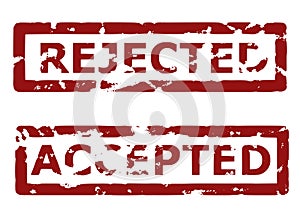 Rejected and accepted rubber stamps